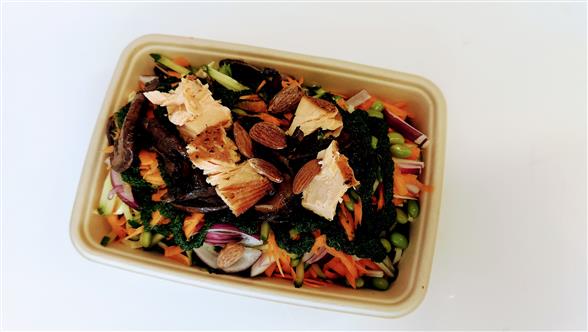 STOR SALATBOWL med melon, bær, grønt & valgfri kød/fisk